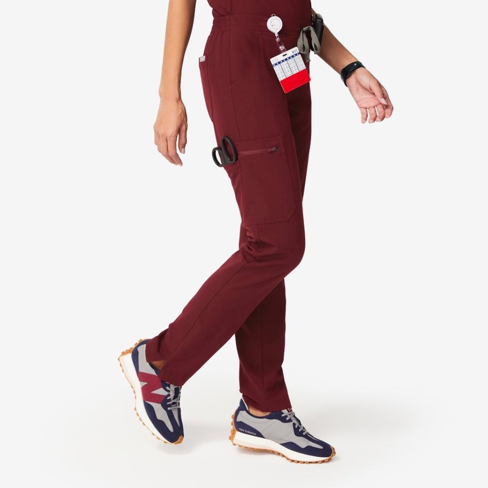 Figs Burgundy Yola Skinny Scrub Pants XS